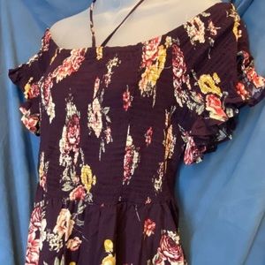 FLORAL SMOCKED HALTER DRESS